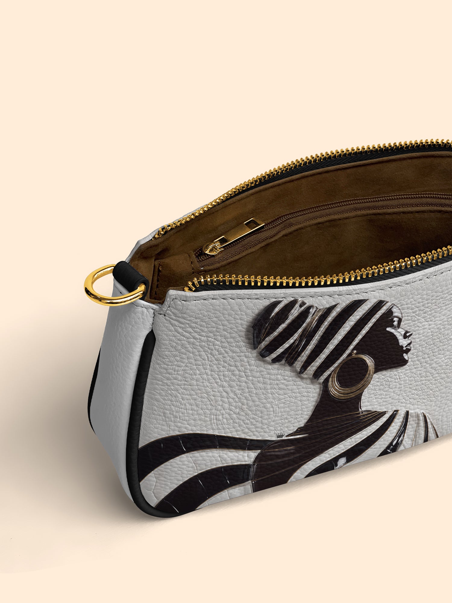 Ivory Stripes Classic Zip Pochette QR0XD437