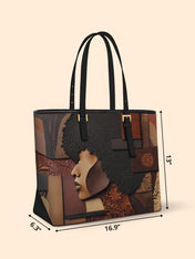 Essence of Melanin Sleek Leather Tote QR0TD023