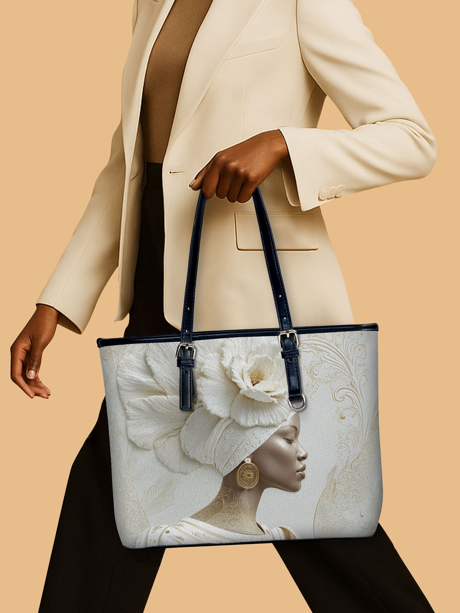 Luminous Bloom Leather Bucket Bag QR0TV192