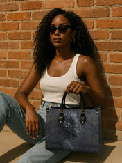 Midnight Bloom Premium Leather Handbag QR0TV146