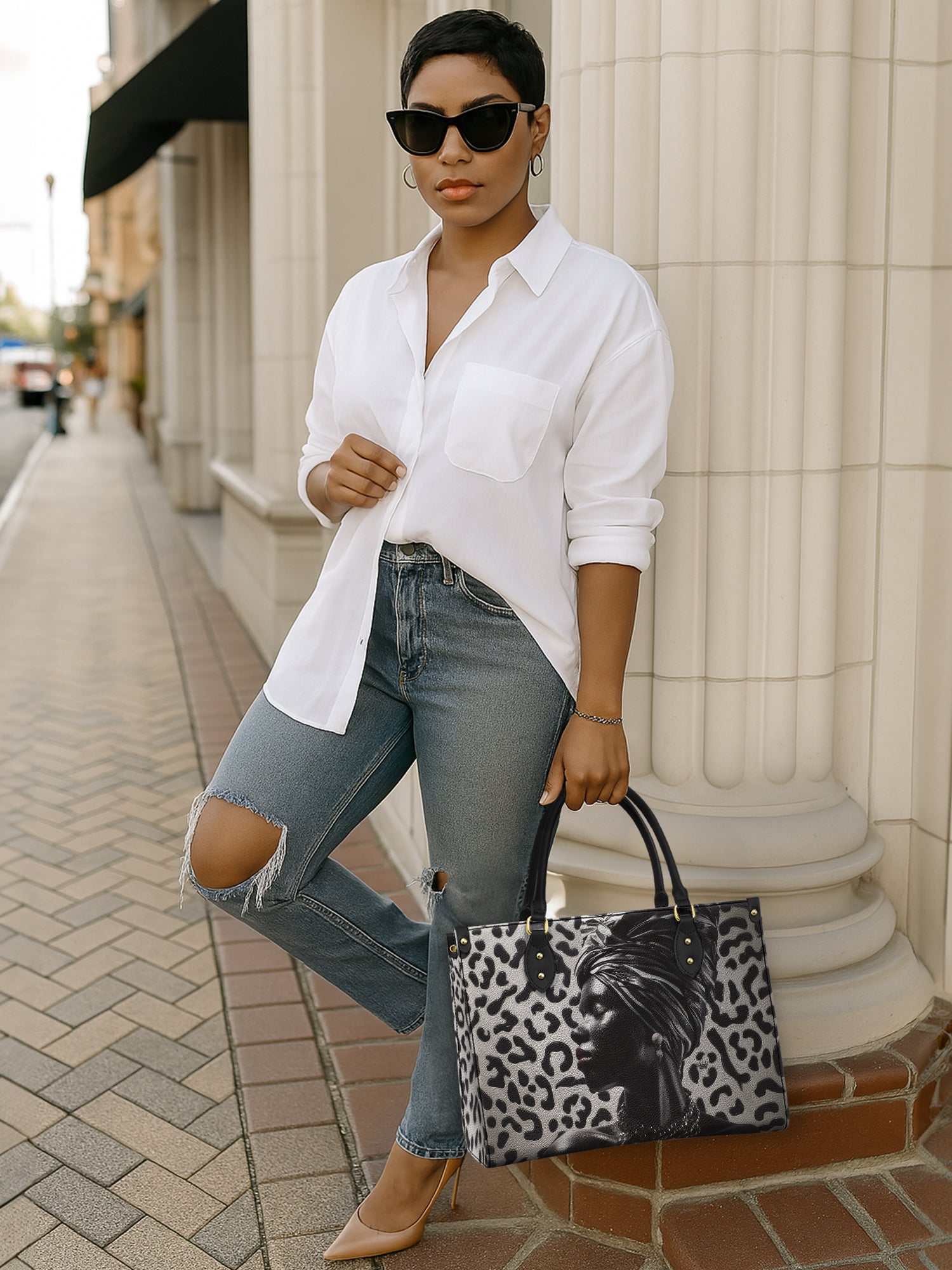 Ardora Leopard Premium Leather Handbag QR0XD464