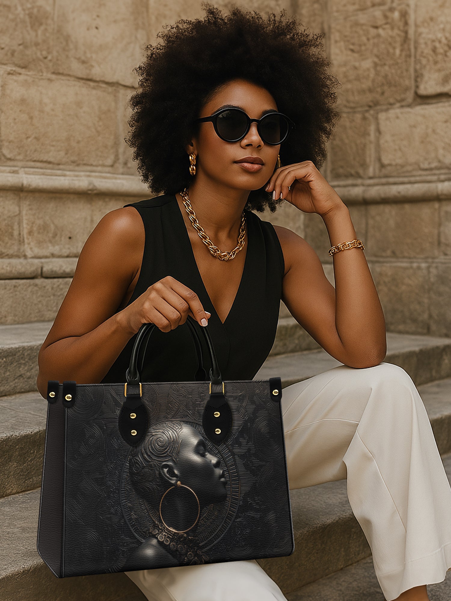 Onyx Soul Premium Leather Handbag QR0TD281