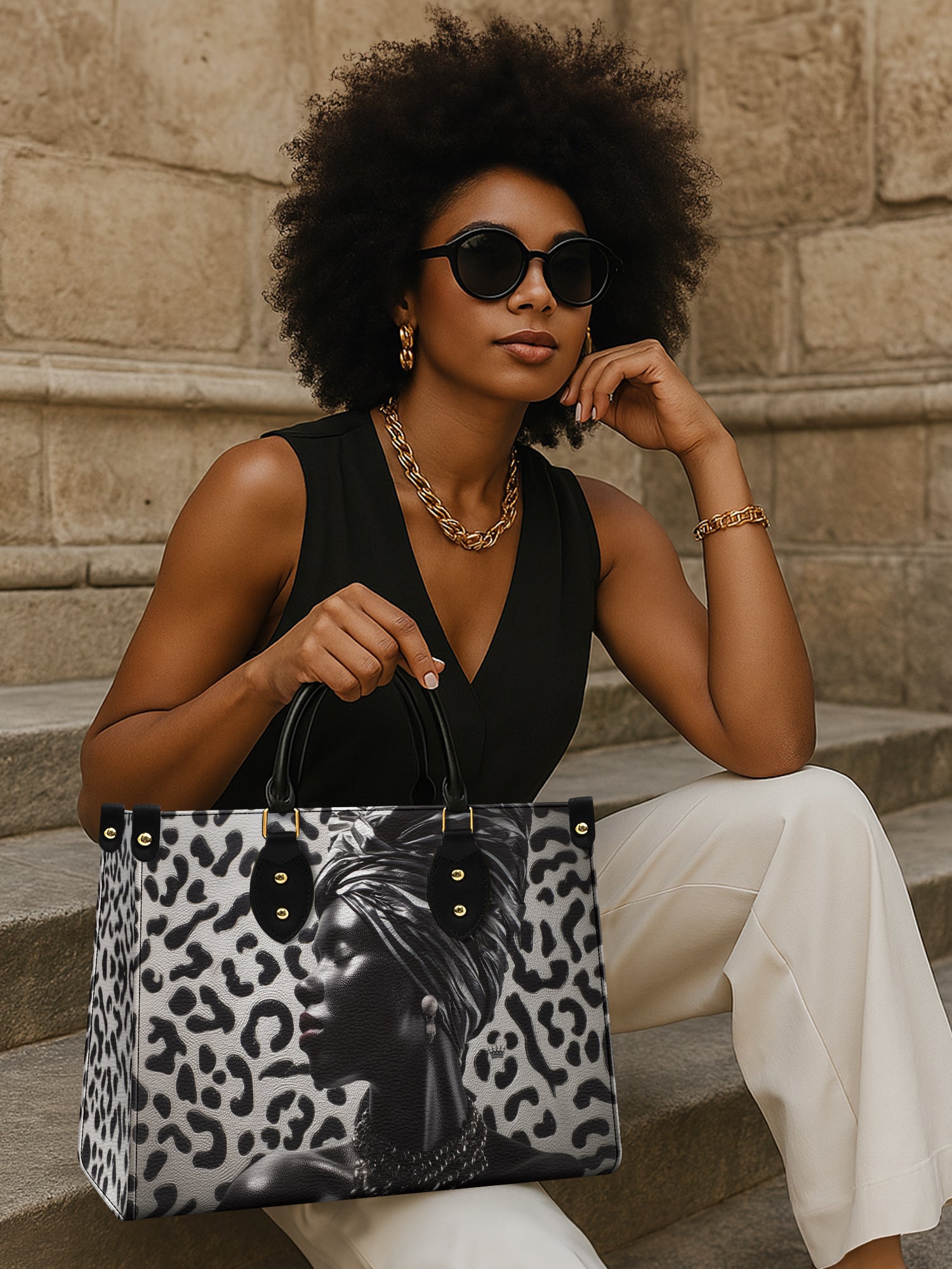 Ardora Leopard Premium Leather Handbag QR0XD464