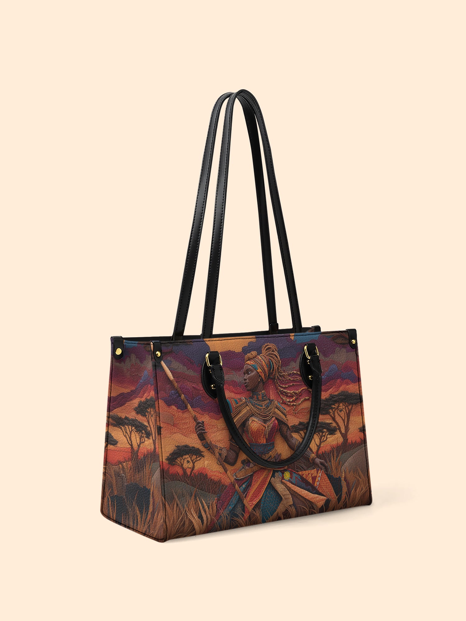 African Warrior Premium Leather Handbag QR0HH059