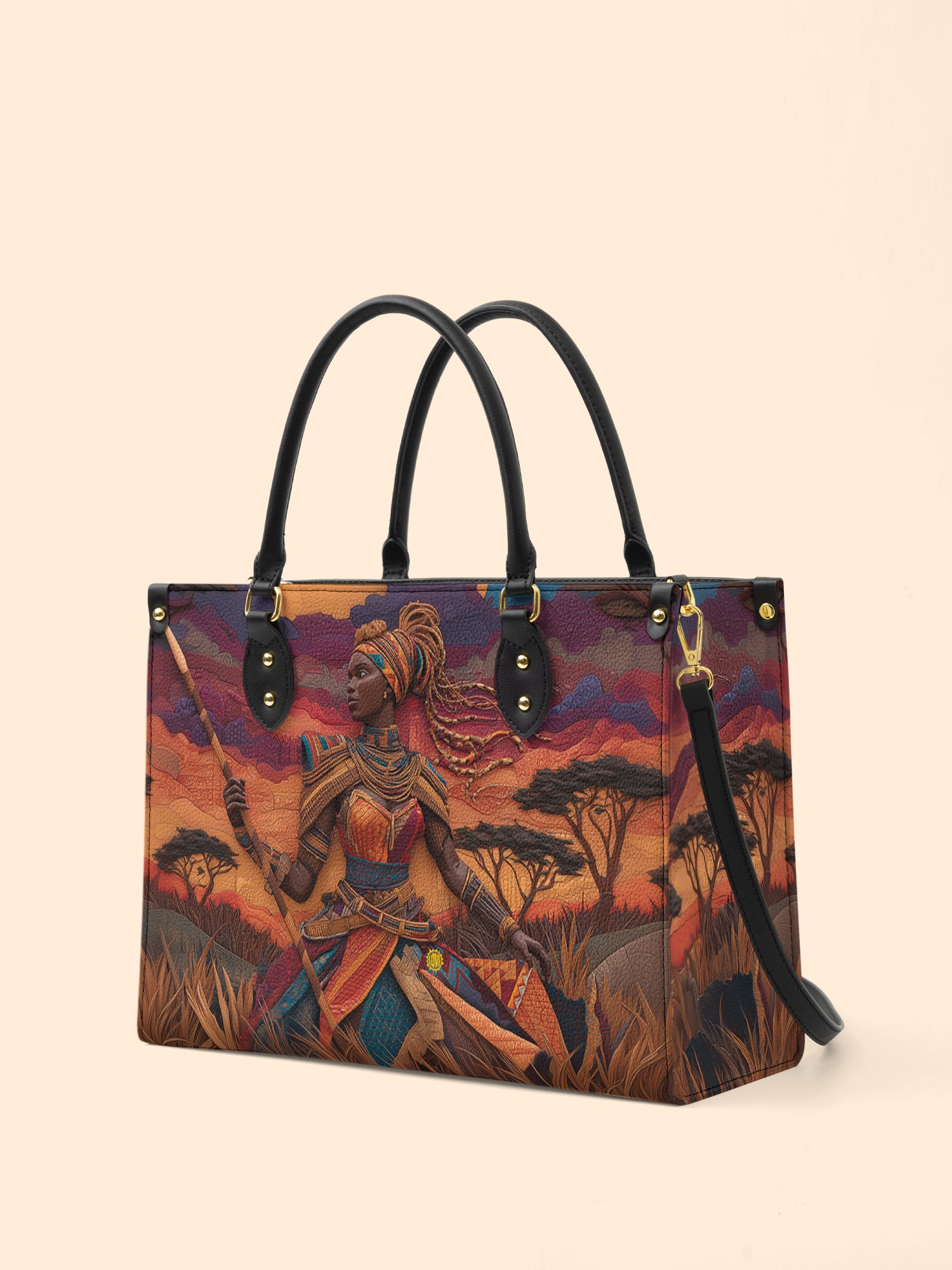 African Warrior Premium Leather Handbag QR0HH059