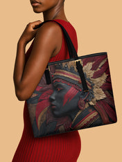 Warrior’s Bloom Sleek Leather Tote QR0TD072