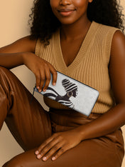 Ivory Stripes Slimline Zippy Wallet QR0XD443