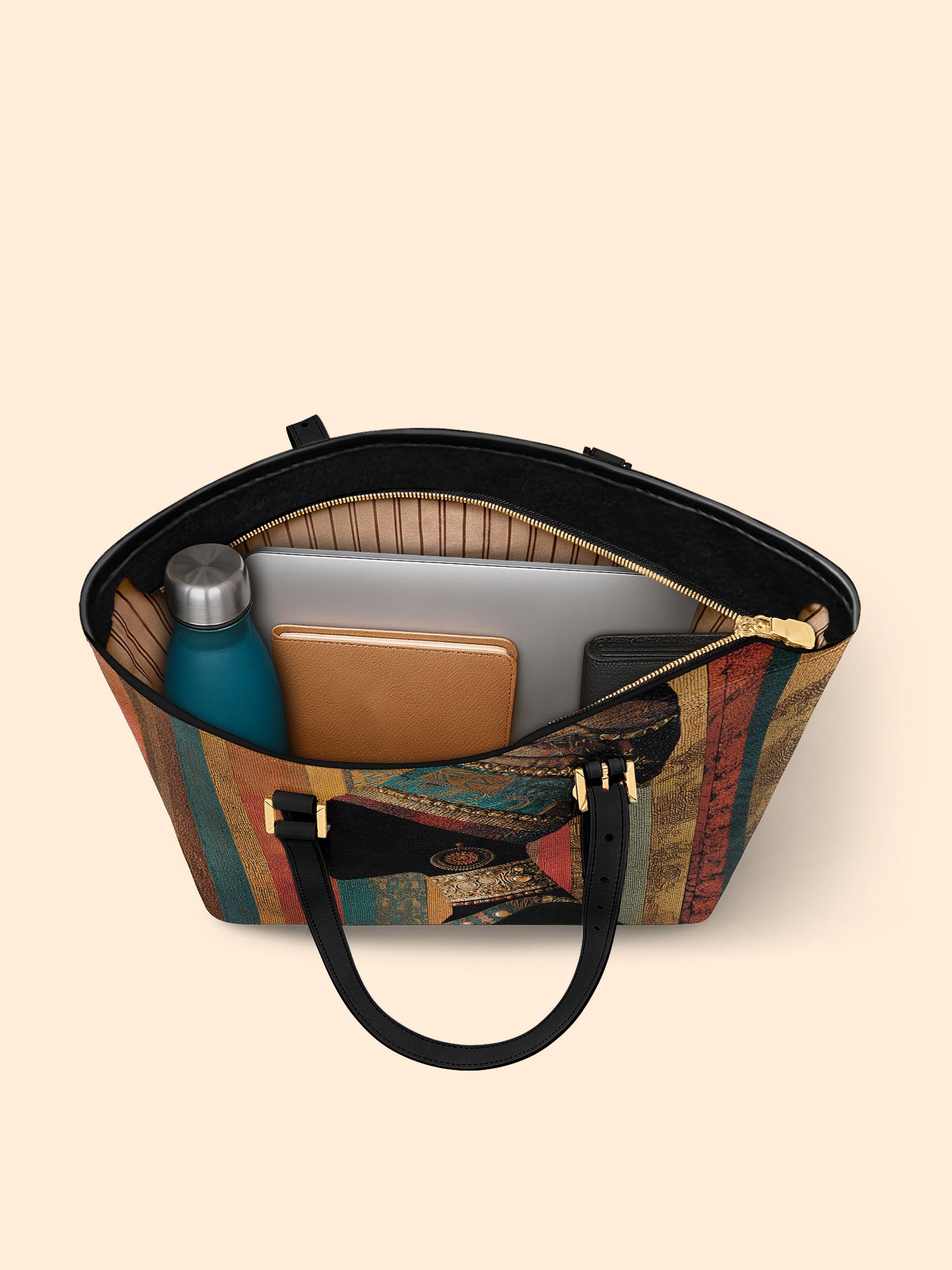 Brown Radiance Sleek Leather Tote QR0TV123