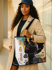 Queen Vibe Only Sleek Leather Tote