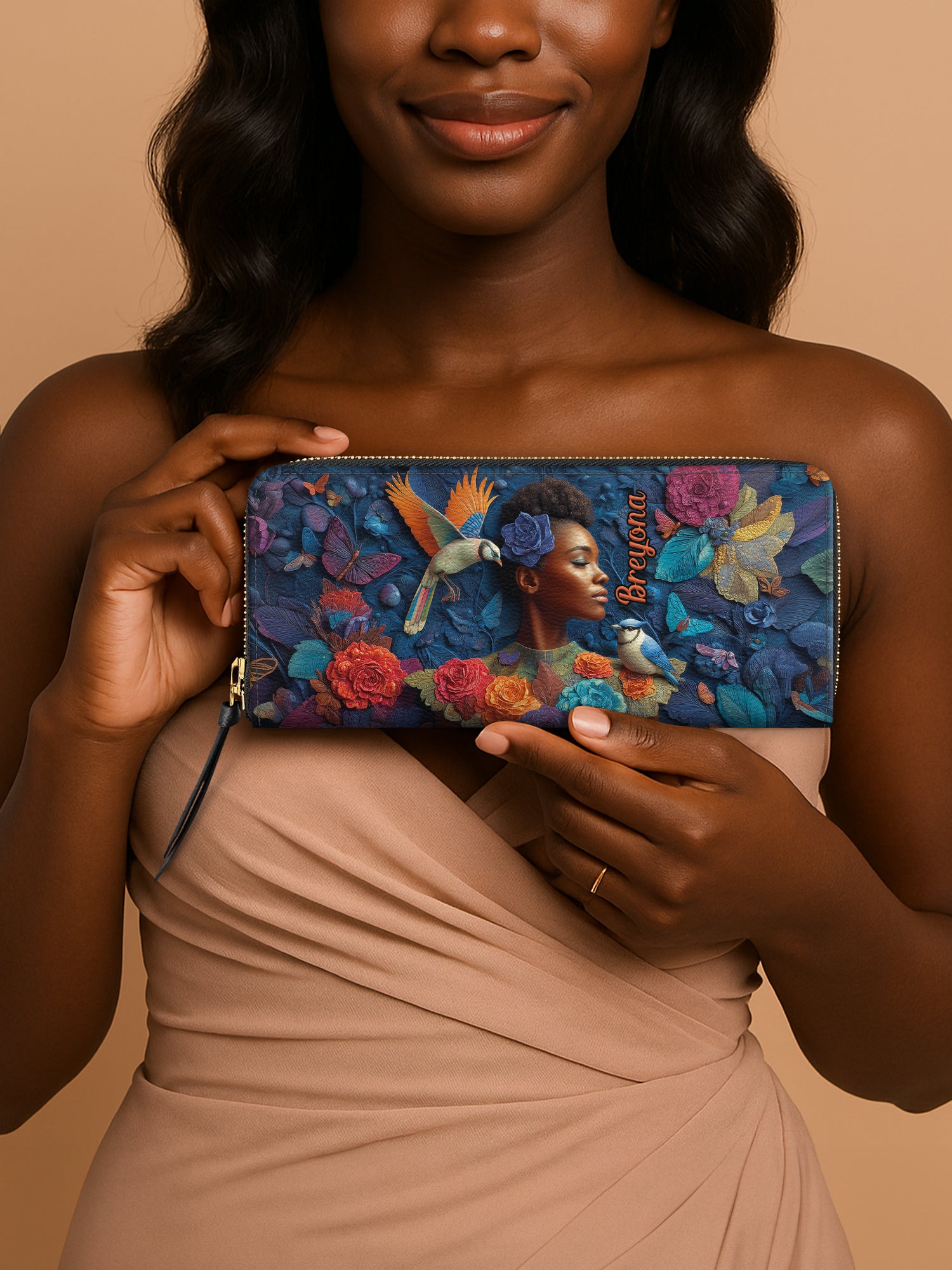 Blue Garden Slimline Zippy Wallet