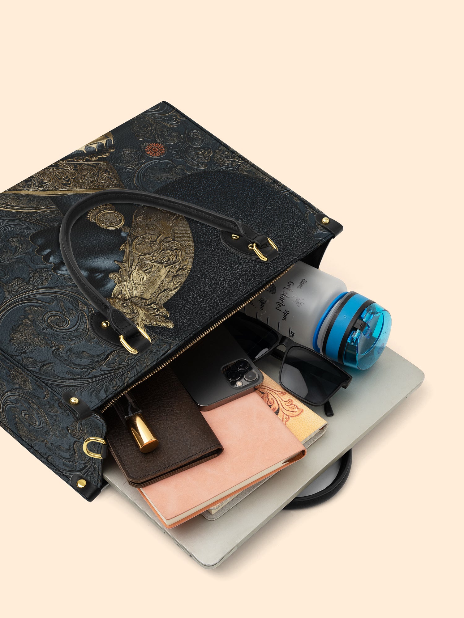 Ebony Sovereign Premium Leather Handbag QR0XD126