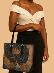 Melanin Spell Sleek Leather Tote QR0XD121