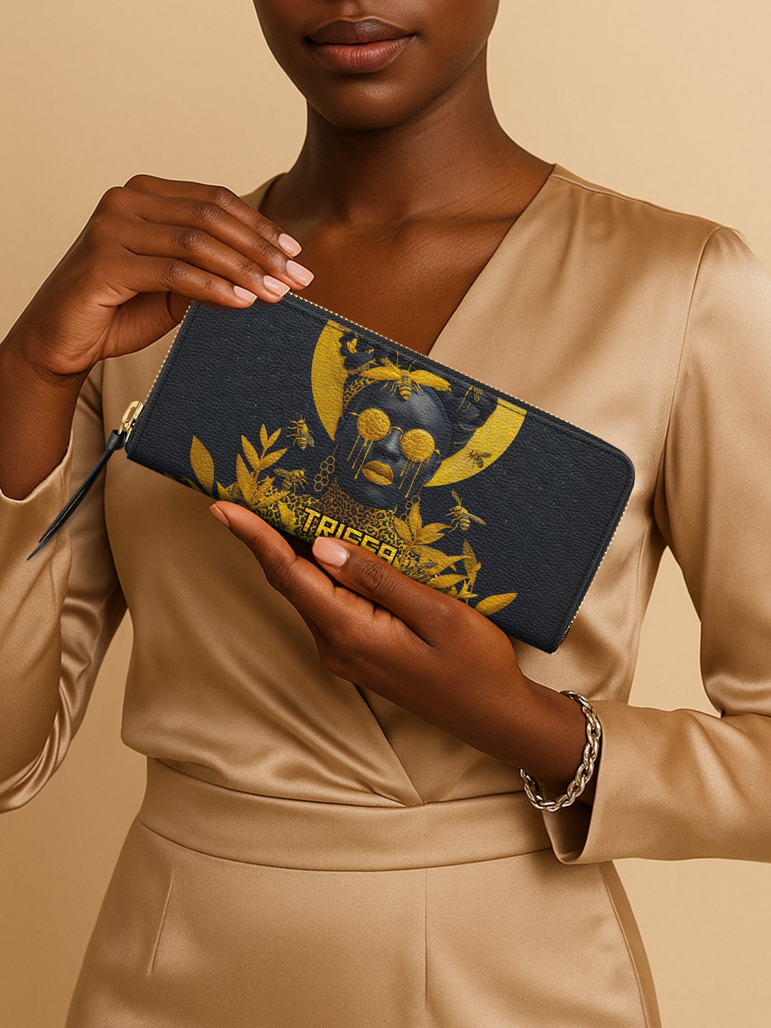 Honeycomb Crown Slimline Zippy Wallet