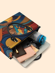 Woman in Headwrap Premium Leather Handbag QR0HH021