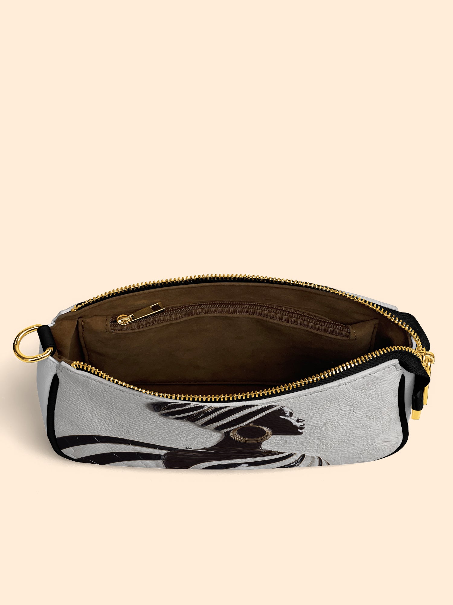 Ivory Stripes Classic Zip Pochette QR0XD437