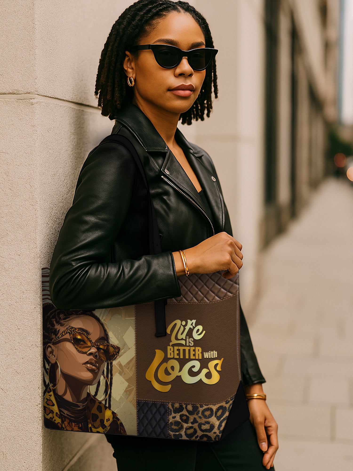 Better with Locs Sleek Leather Tote