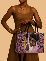 Prayerful Grace Premium Leather Handbag