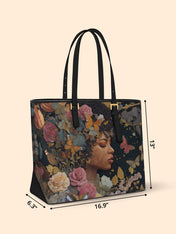Butterfly Queen Sleek Leather Tote QR0HH011
