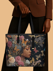 Butterfly Queen Sleek Leather Tote QR0HH011
