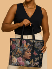 Butterfly Queen Sleek Leather Tote QR0HH011