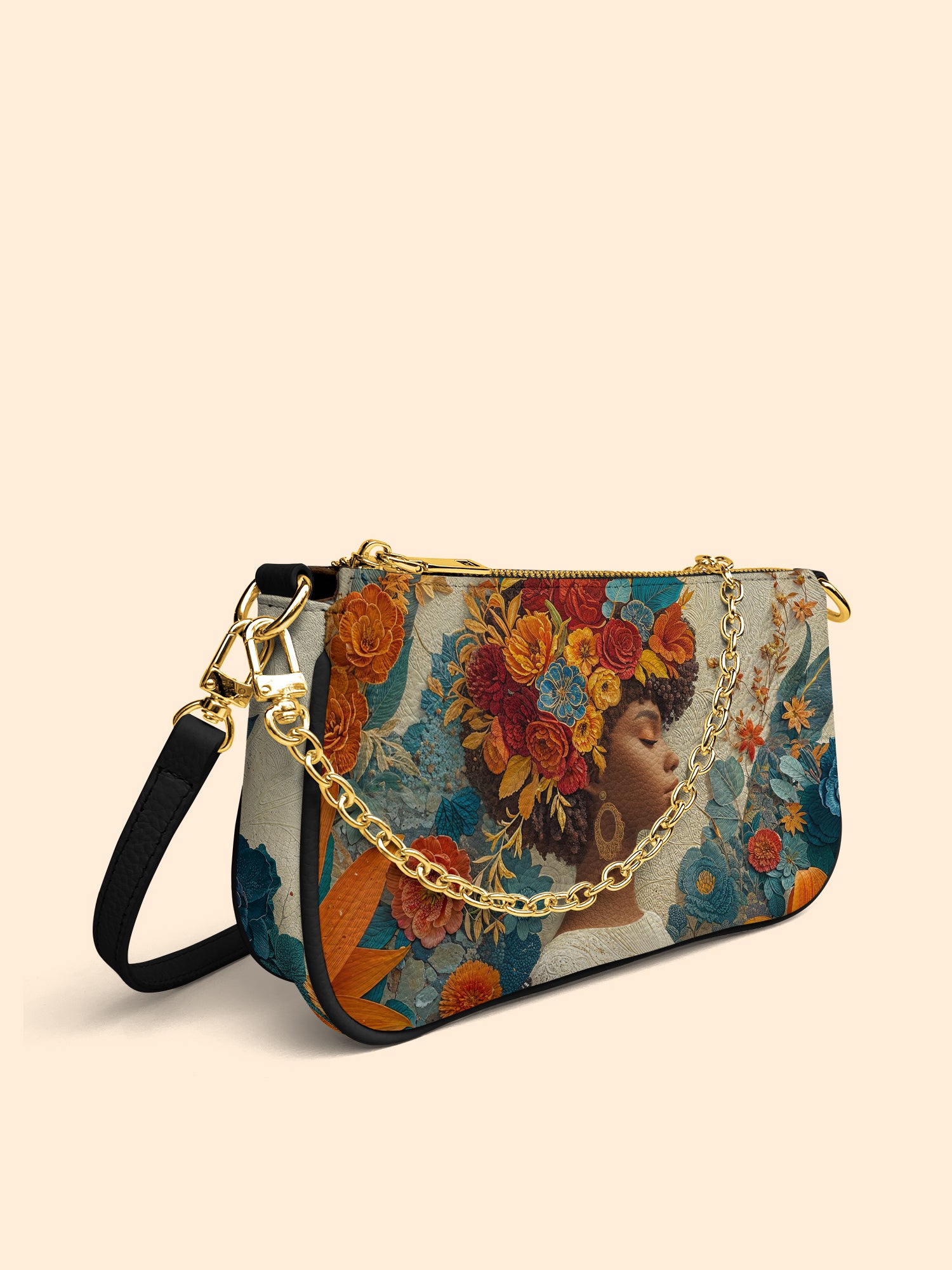 Golden Bloom Classic Zip Pochette QR0HH078
