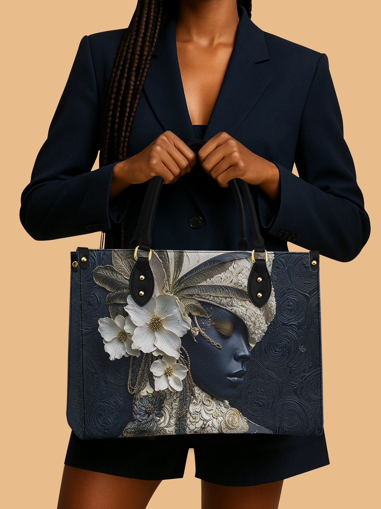 Ivory Veil Premium Leather Handbag QR0TD210