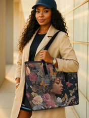 Butterfly Queen Sleek Leather Tote QR0HH011