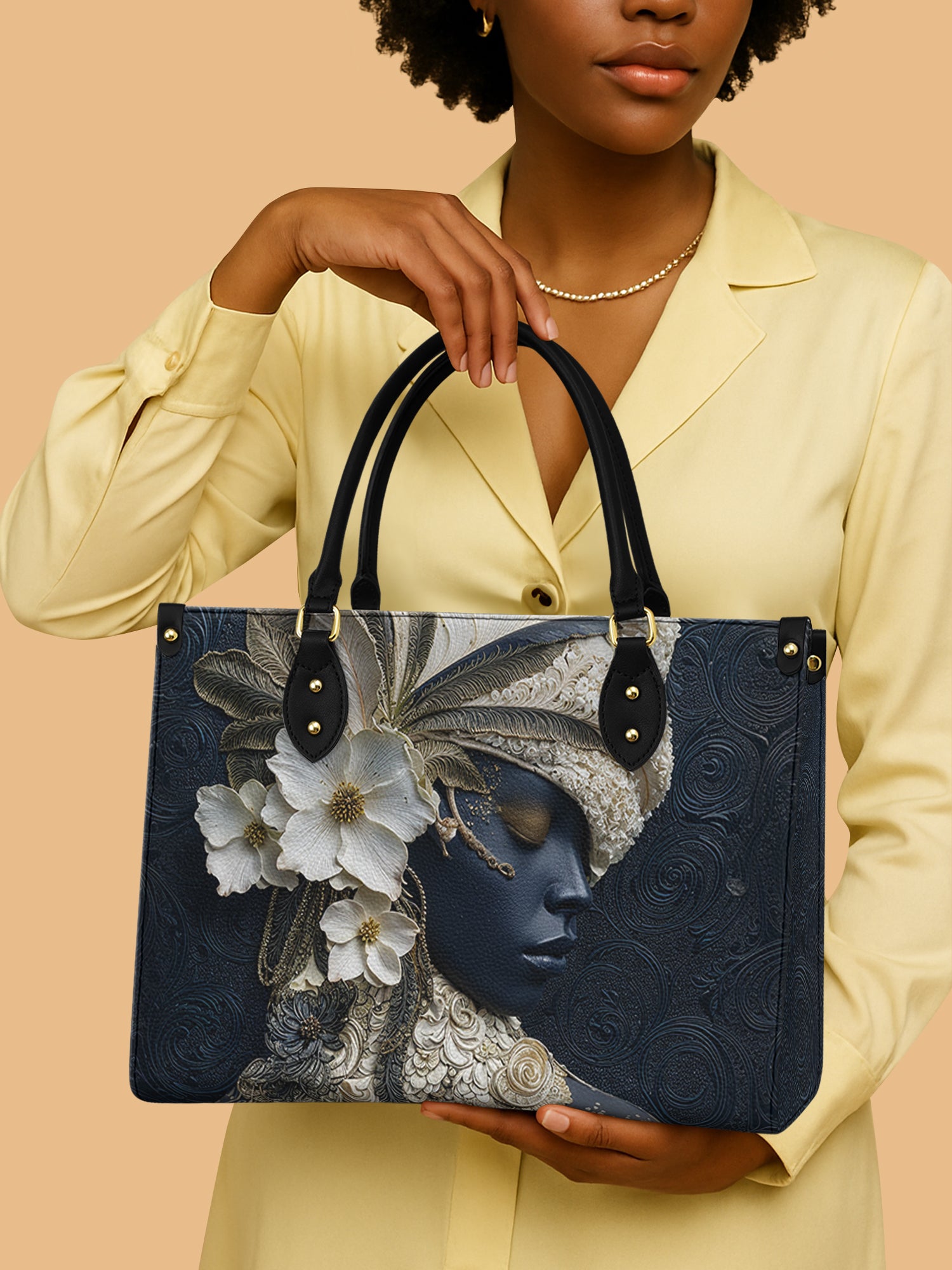 Ivory Veil Premium Leather Handbag QR0TD210