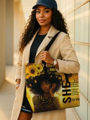 She Is Me Sleek Leather Tote