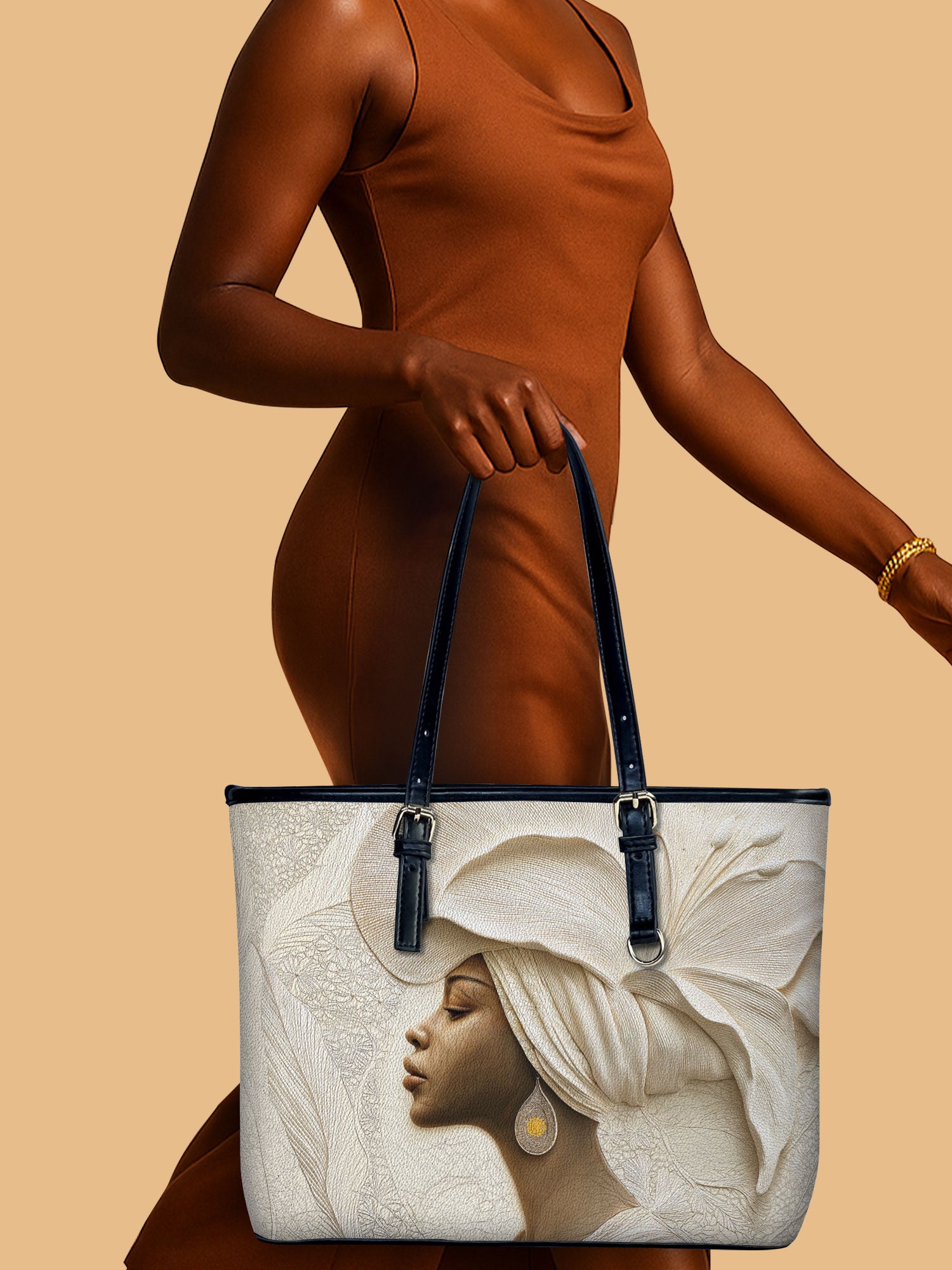 Ivory Blossom Leather Bucket Bag QR0TV191