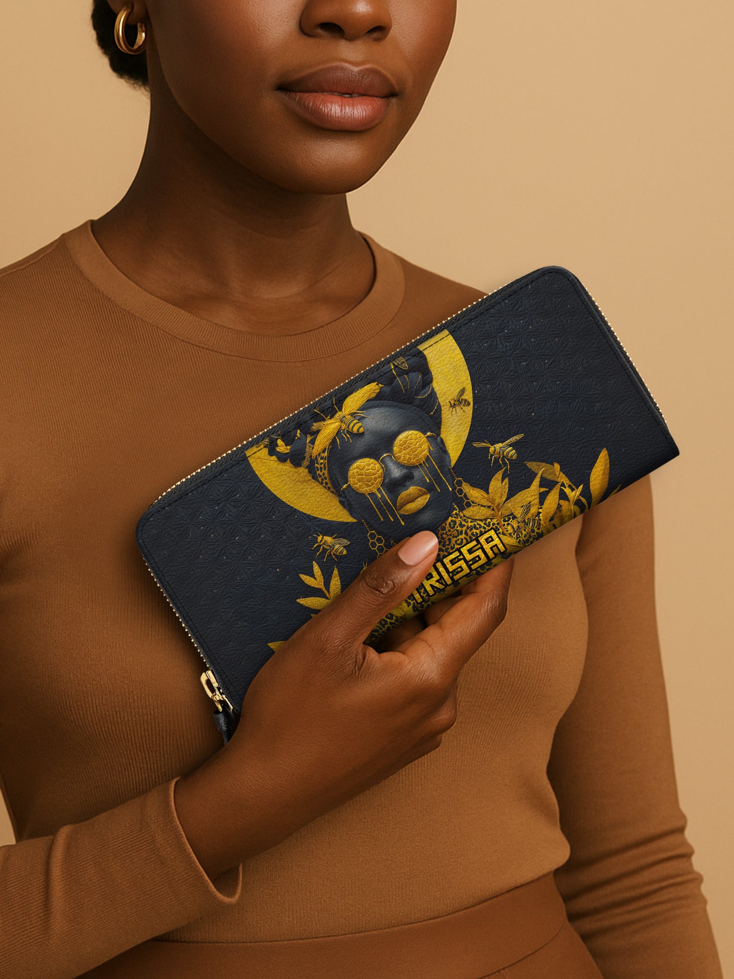 Honeycomb Crown Slimline Zippy Wallet