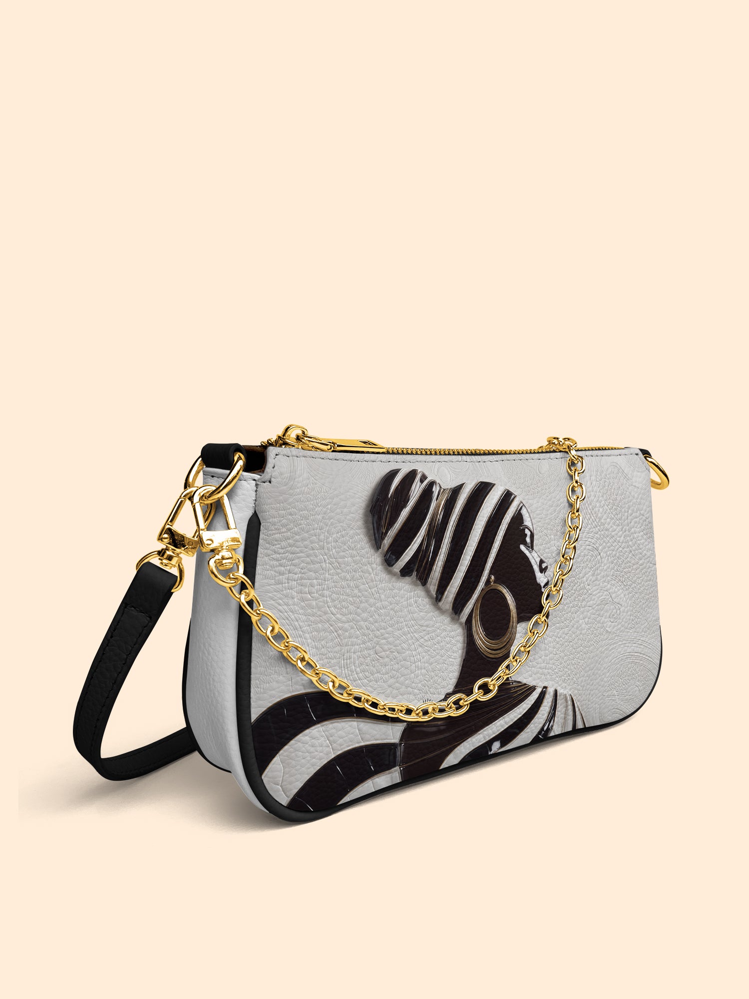 Ivory Stripes Classic Zip Pochette QR0XD437