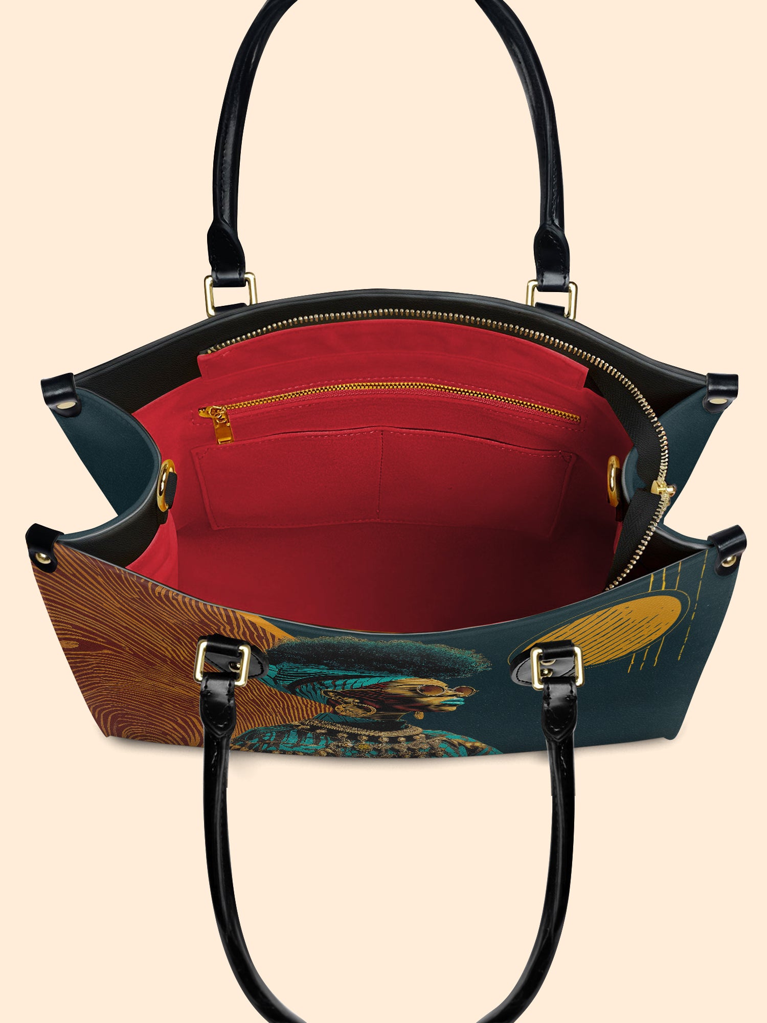 Unapologetically Black Premium Leather Handbag QR0XD125