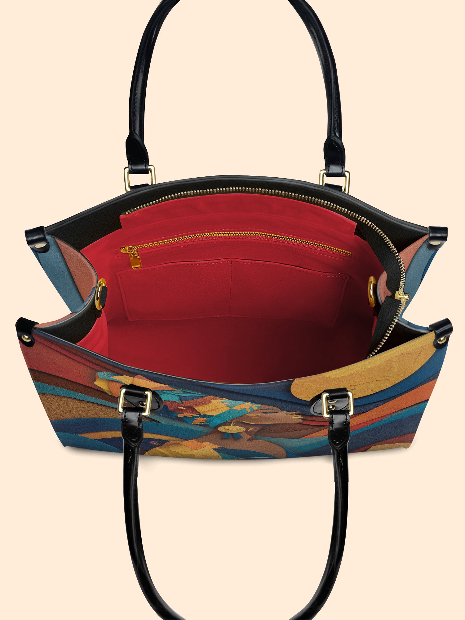 Woman in Headwrap Premium Leather Handbag QR0HH021