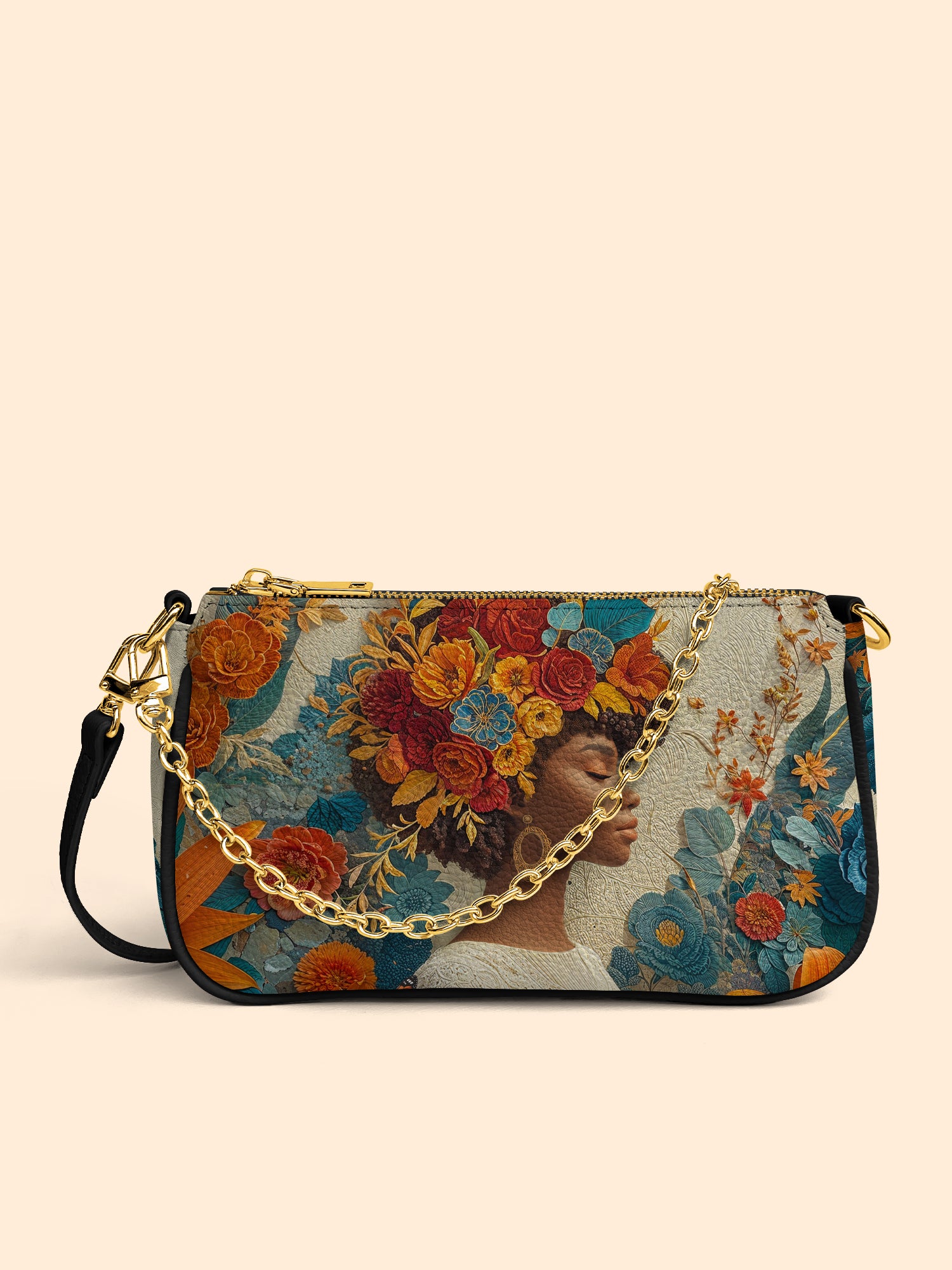 Golden Bloom Classic Zip Pochette QR0HH078