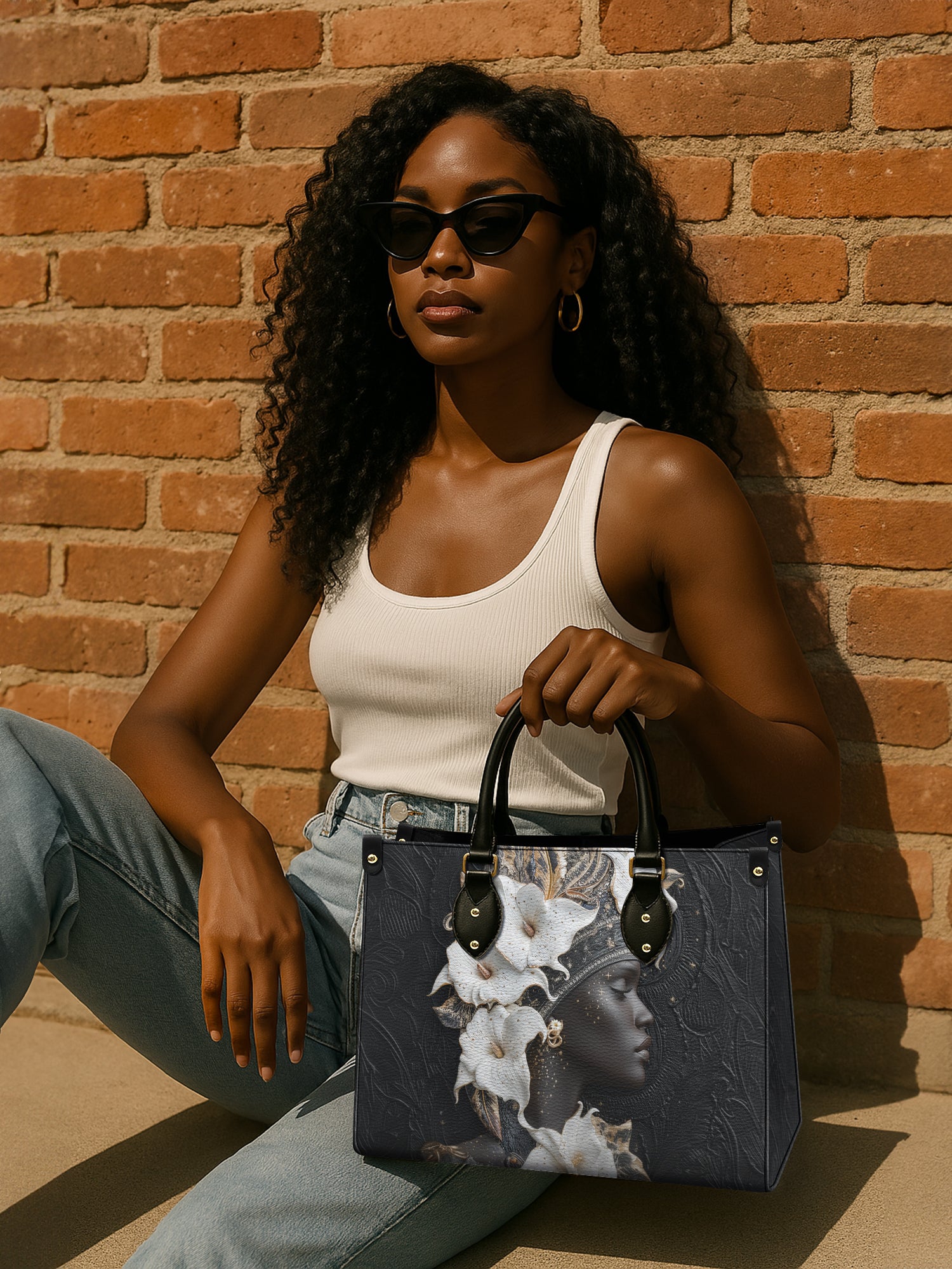 Noir Serenity Premium Leather Handbag QR0TD213