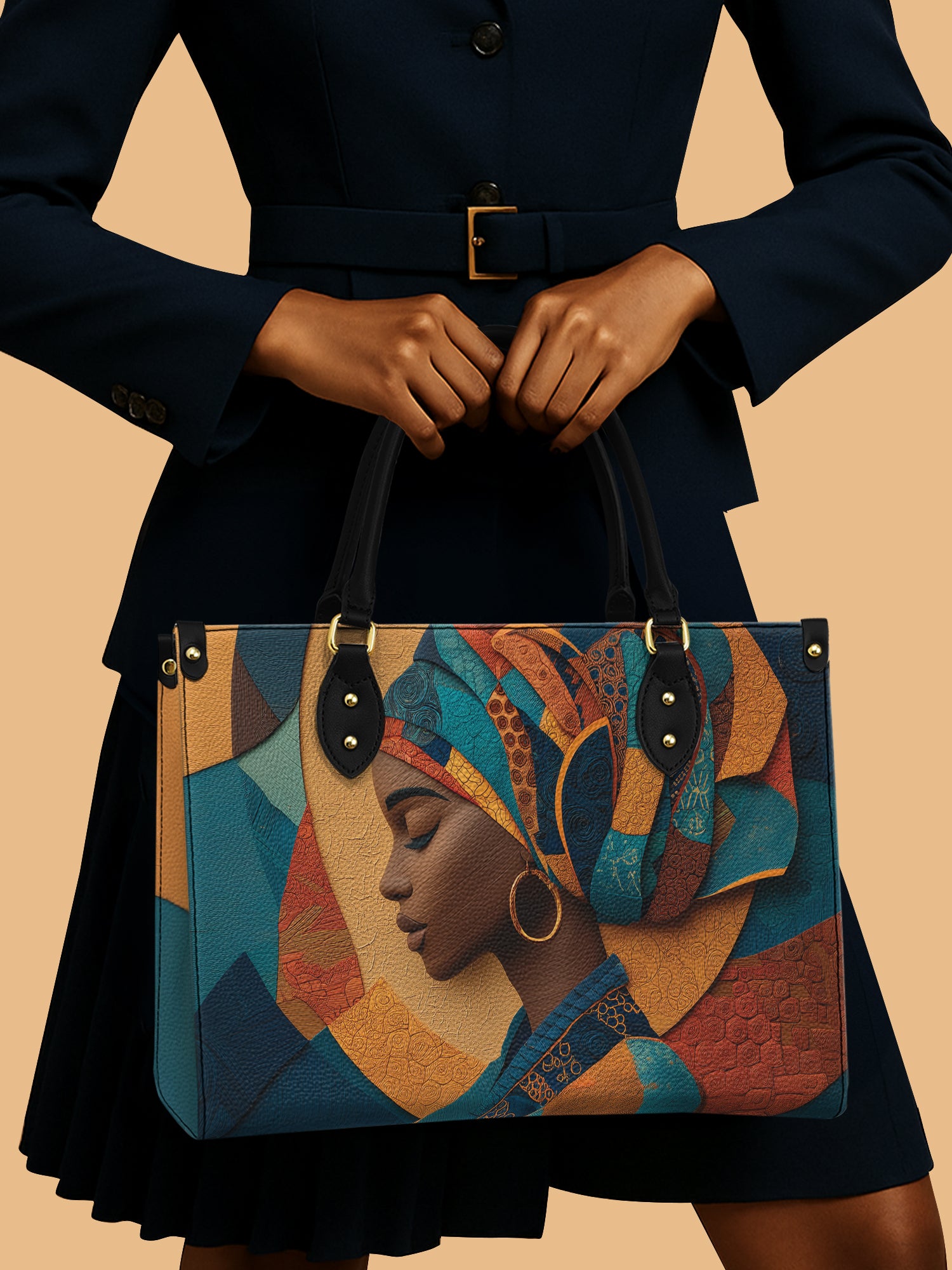 Melanated Muse Premium Leather Handbag QR0HH025