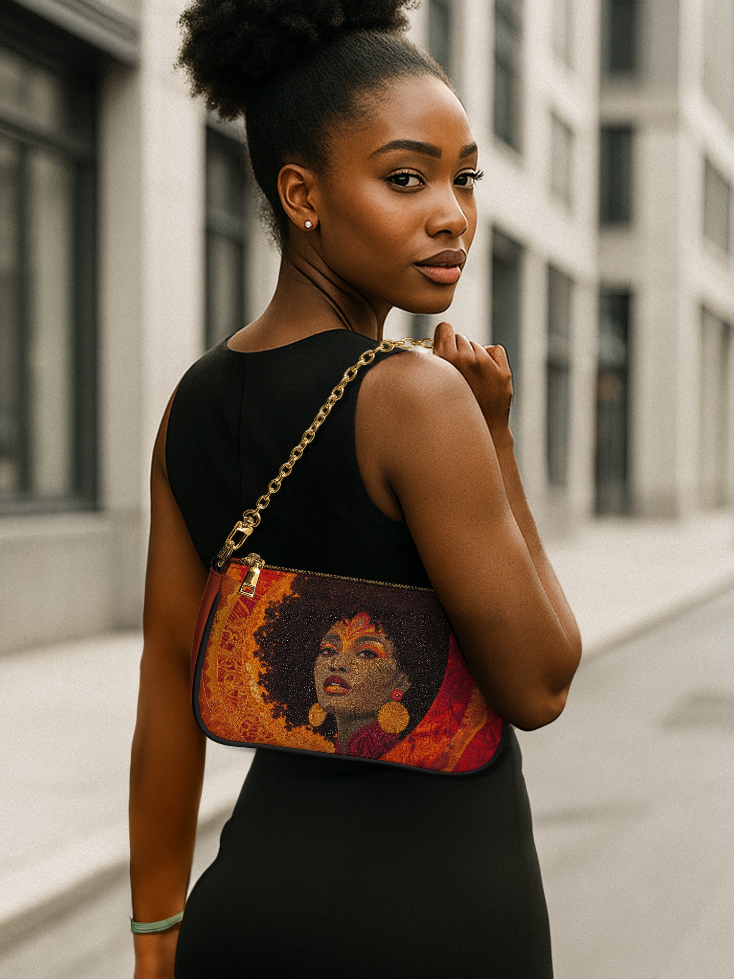 Noir Bloom Classic Zip Pochette QR0XD237