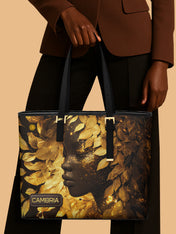 Leaves Woman Sleek Leather Tote