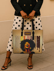 Melanin Sleek Leather Tote