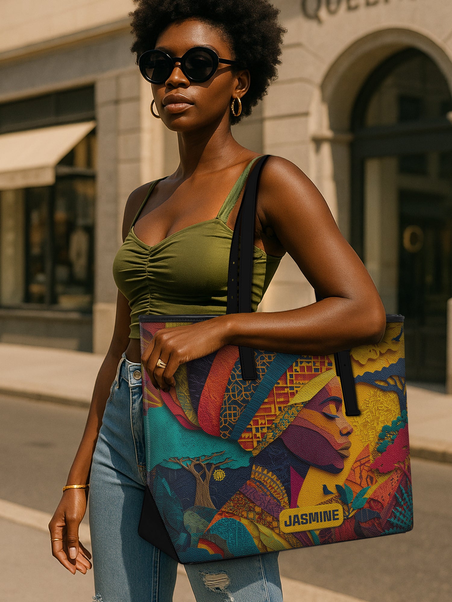 Soul Of Africa Sleek Leather Tote