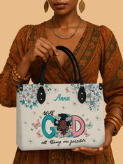 Flower Crown Serenity Premium Leather Handbag