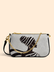 Ivory Stripes Classic Zip Pochette QR0XD437