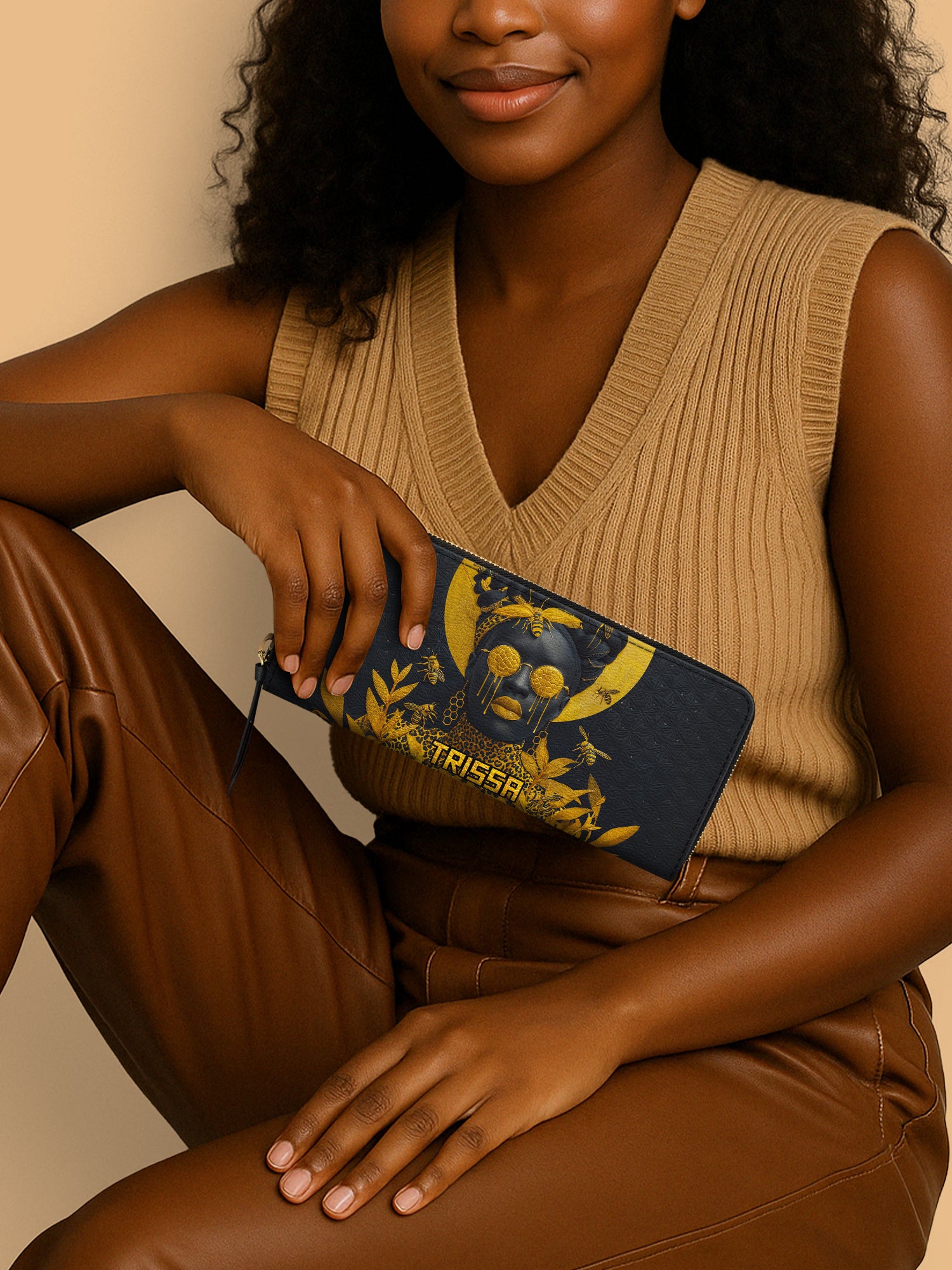 Honeycomb Crown Slimline Zippy Wallet