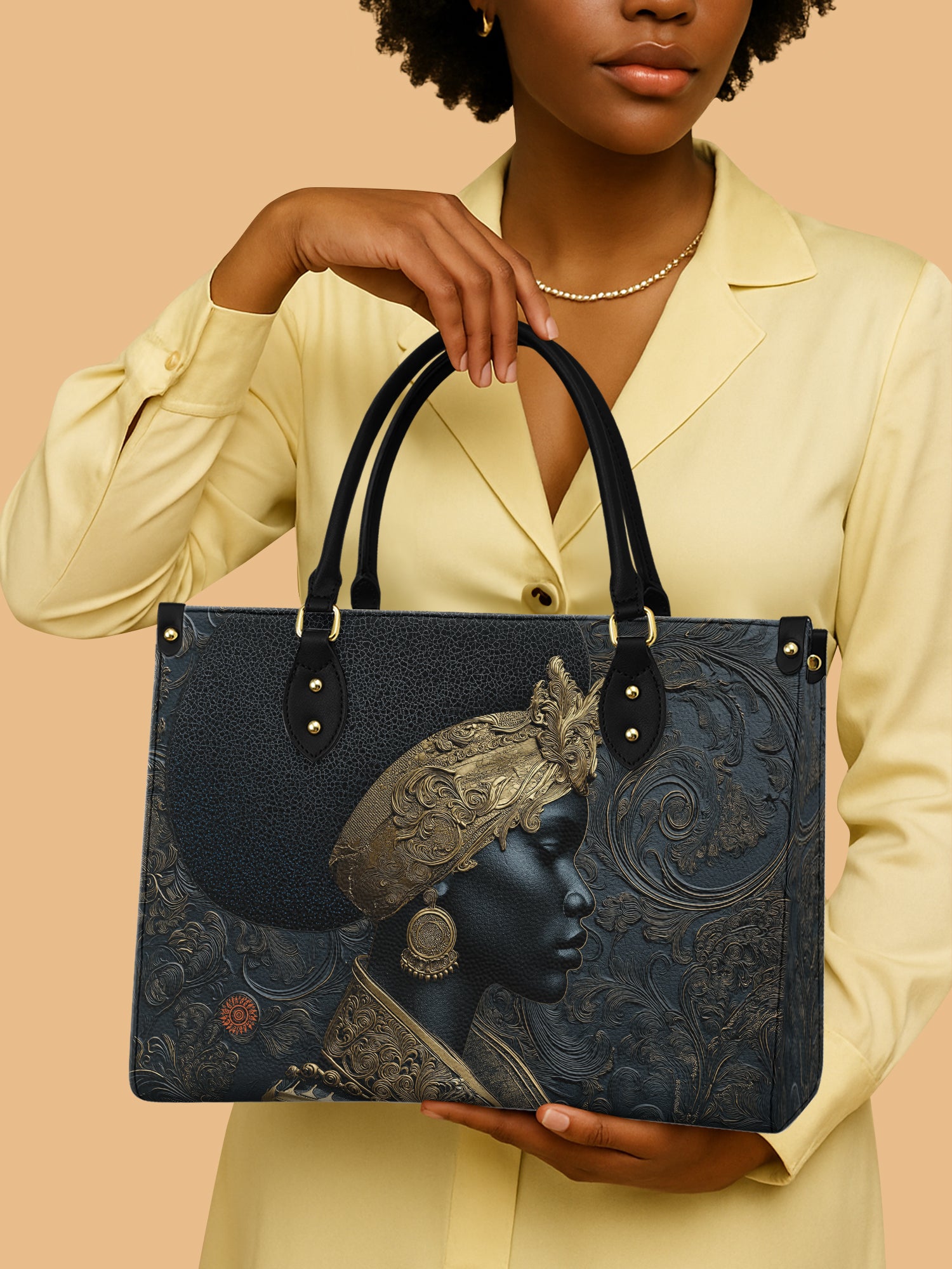 Ebony Sovereign Premium Leather Handbag QR0XD126