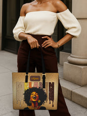 Melanin Sleek Leather Tote