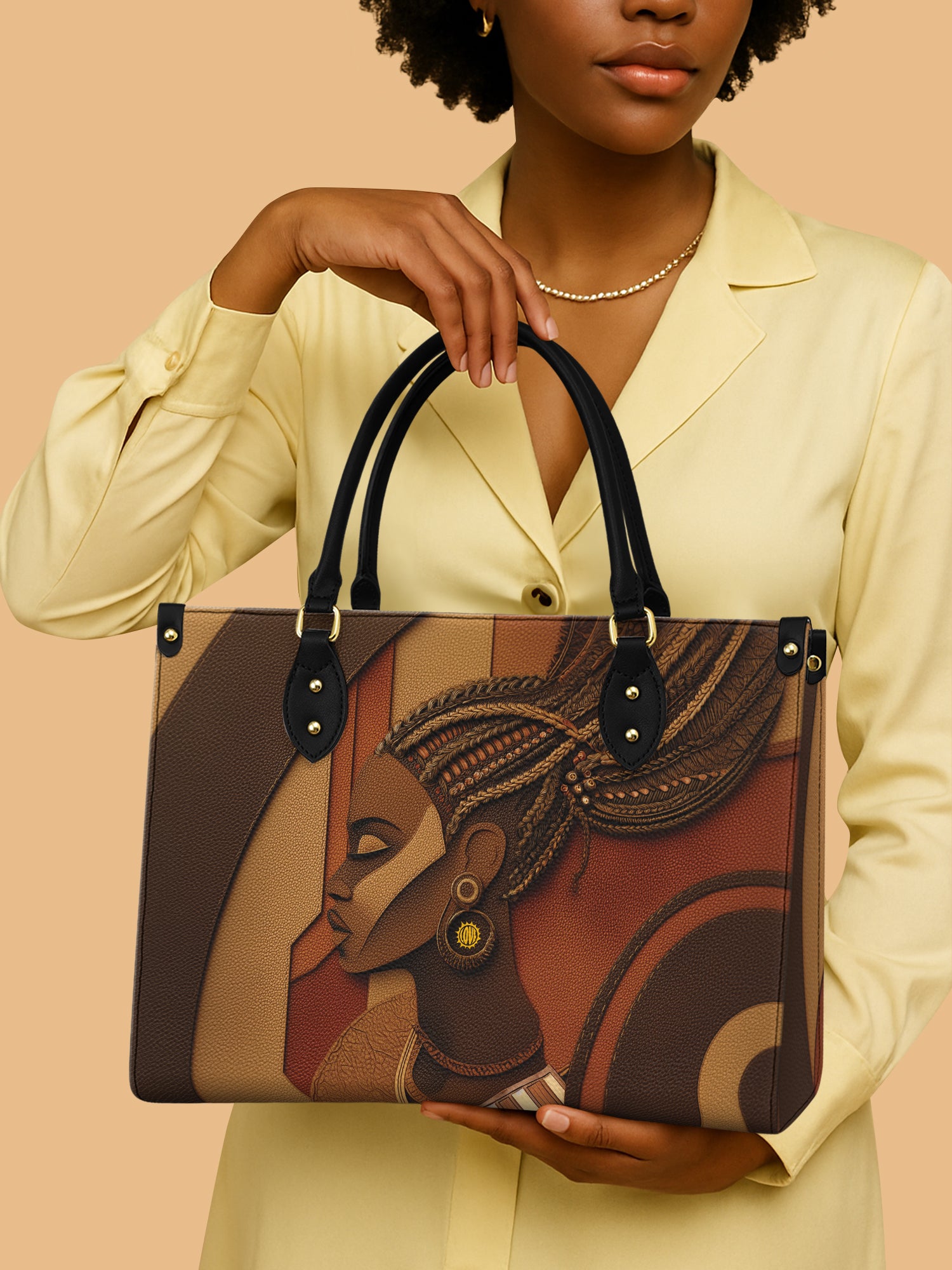 Crowned Braids Premium Leather Handbag QR0TD123