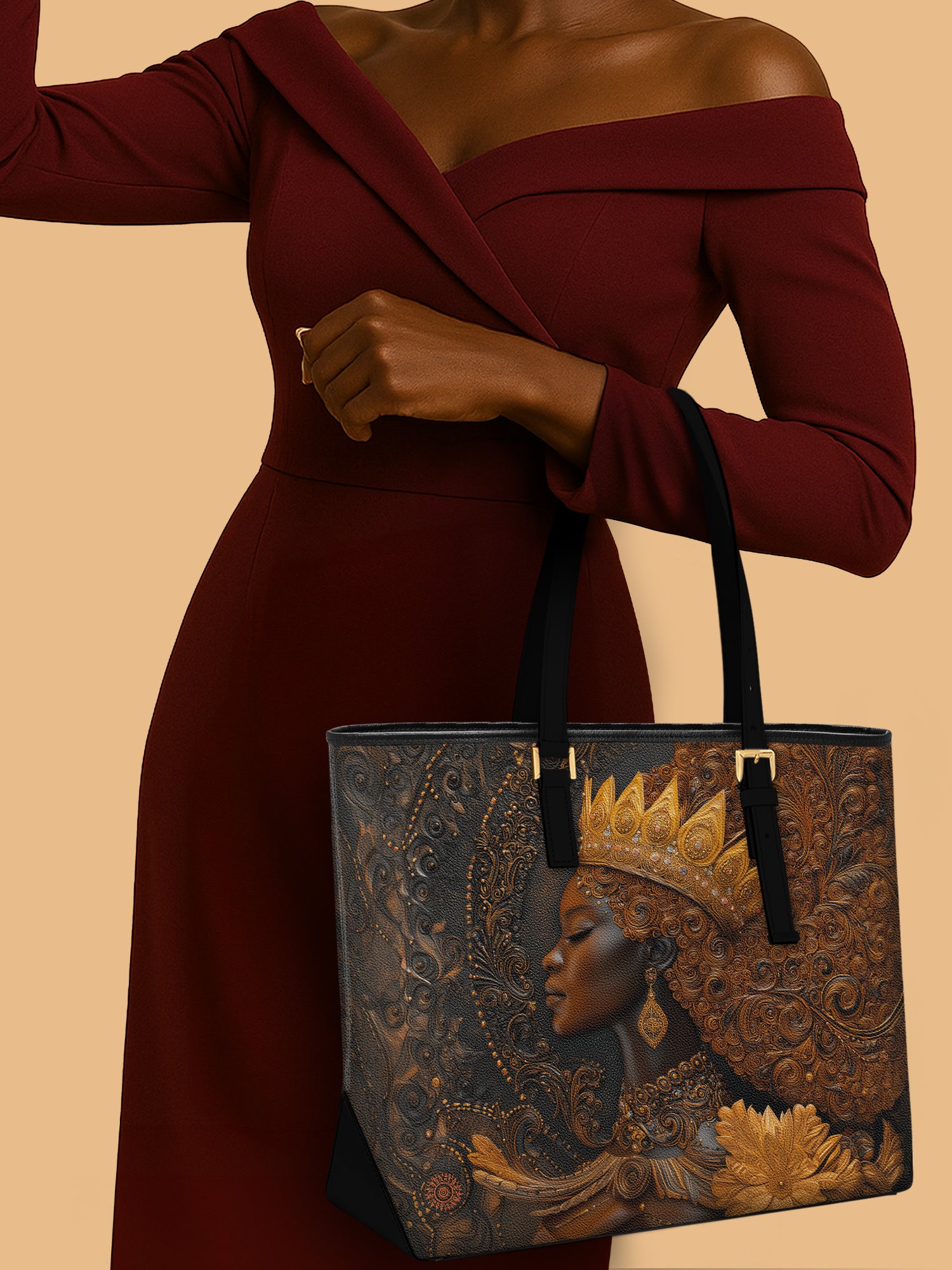 Queen Rising Sleek Leather Tote QR0XD122