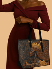 Queen Rising Sleek Leather Tote QR0XD122