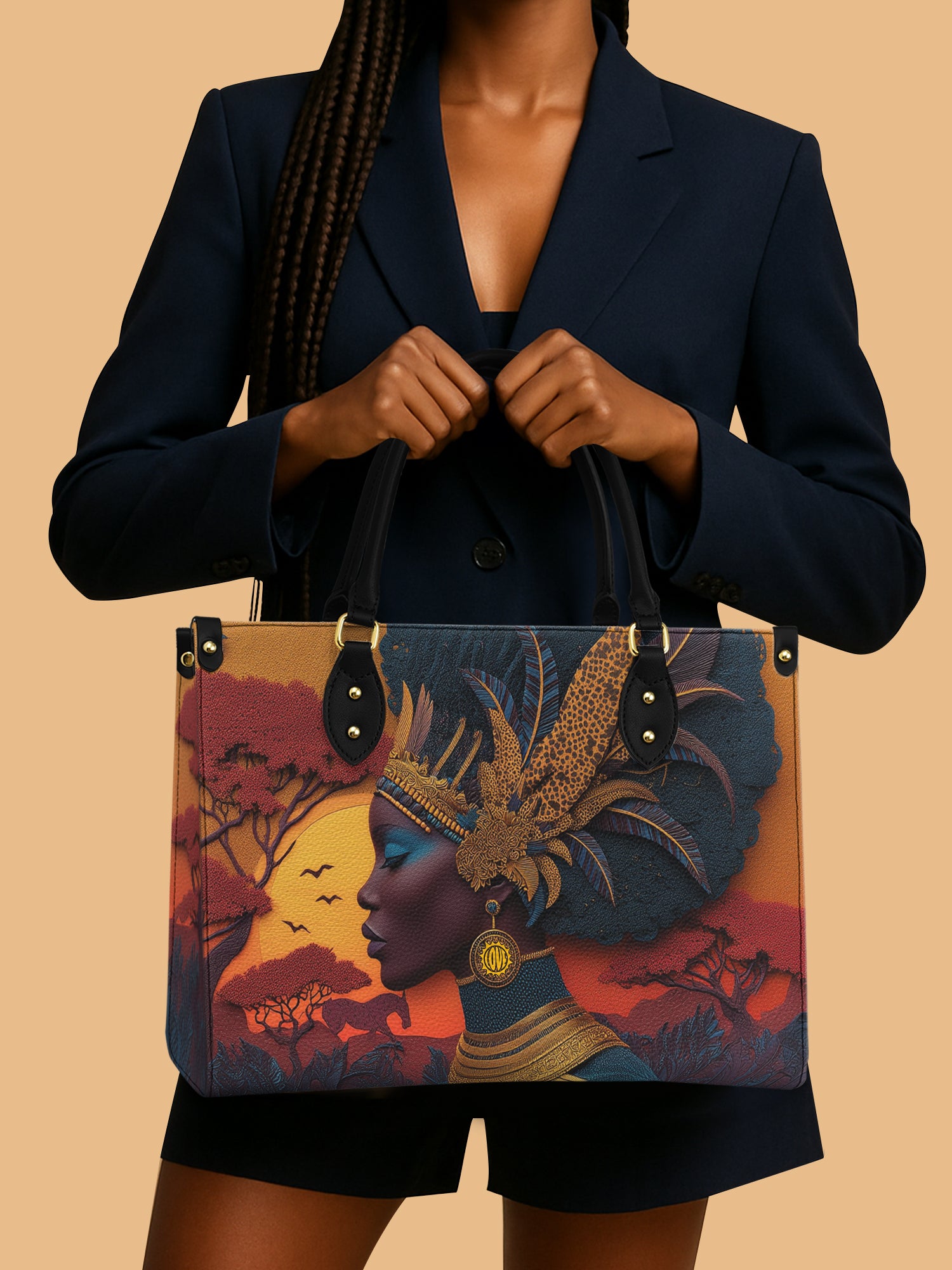 African Aspirations Premium Leather Handbag QR0HH057